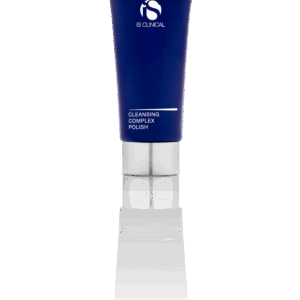 iS Clinical Cleansing Complex Polish – sanftes Gesichtspeeling mit feinen Partikeln in transparenter Tube vor weißem Hintergrund“