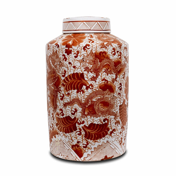 Rote Drachen Vase groß – Bild 3