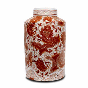 Rote Drachen Vase groß