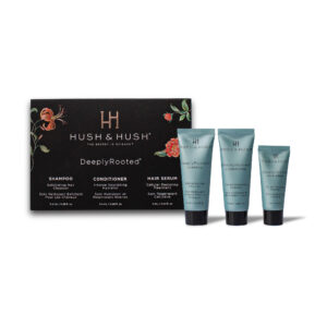 DeeplyRooted® Trial Kit von Hush & Hush – Haarpflege-Set mit Shampoo, Conditioner und Haarserum im praktischen Mini-Format
